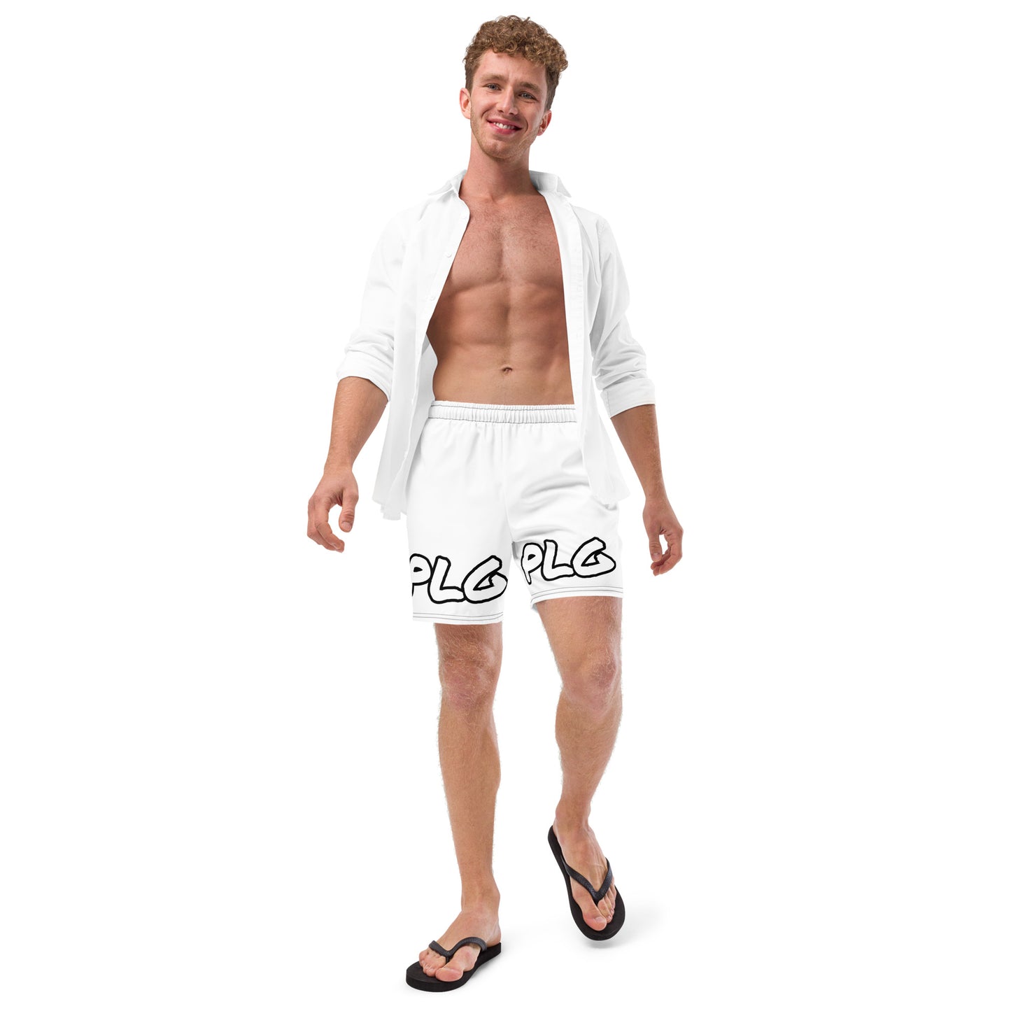PLG (White) - Men's swim trunks