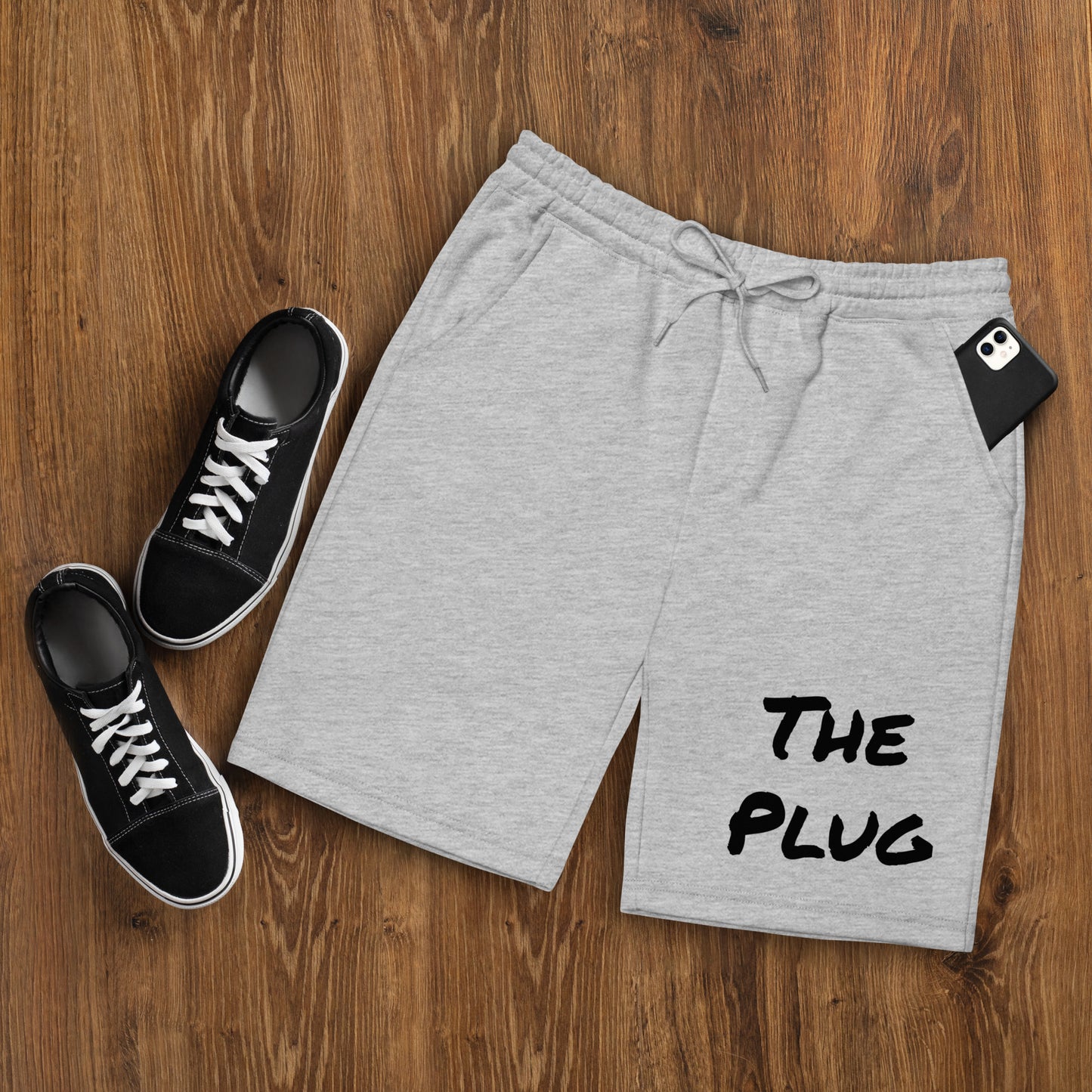 The Plug (White/Grey) - Men's fleece shorts