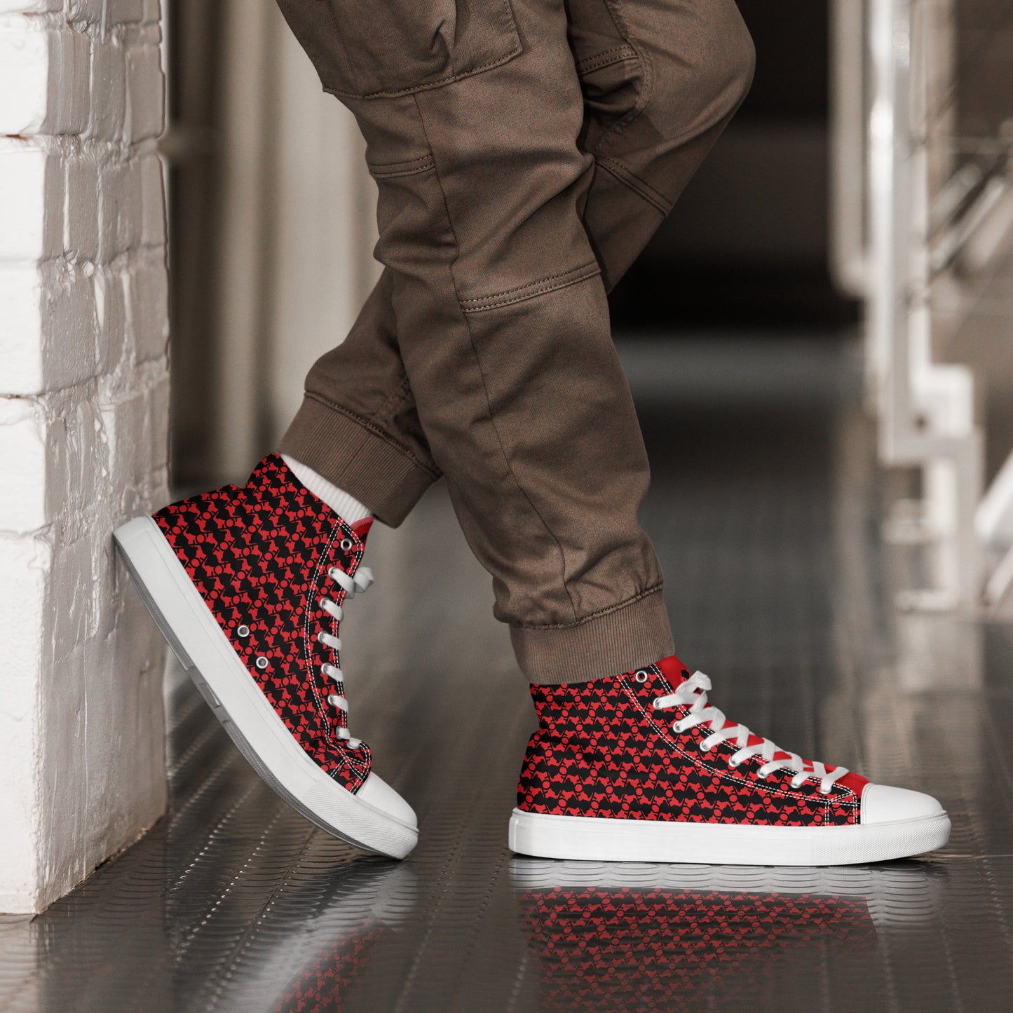 The Plug (Red) - Men’s high top shoes