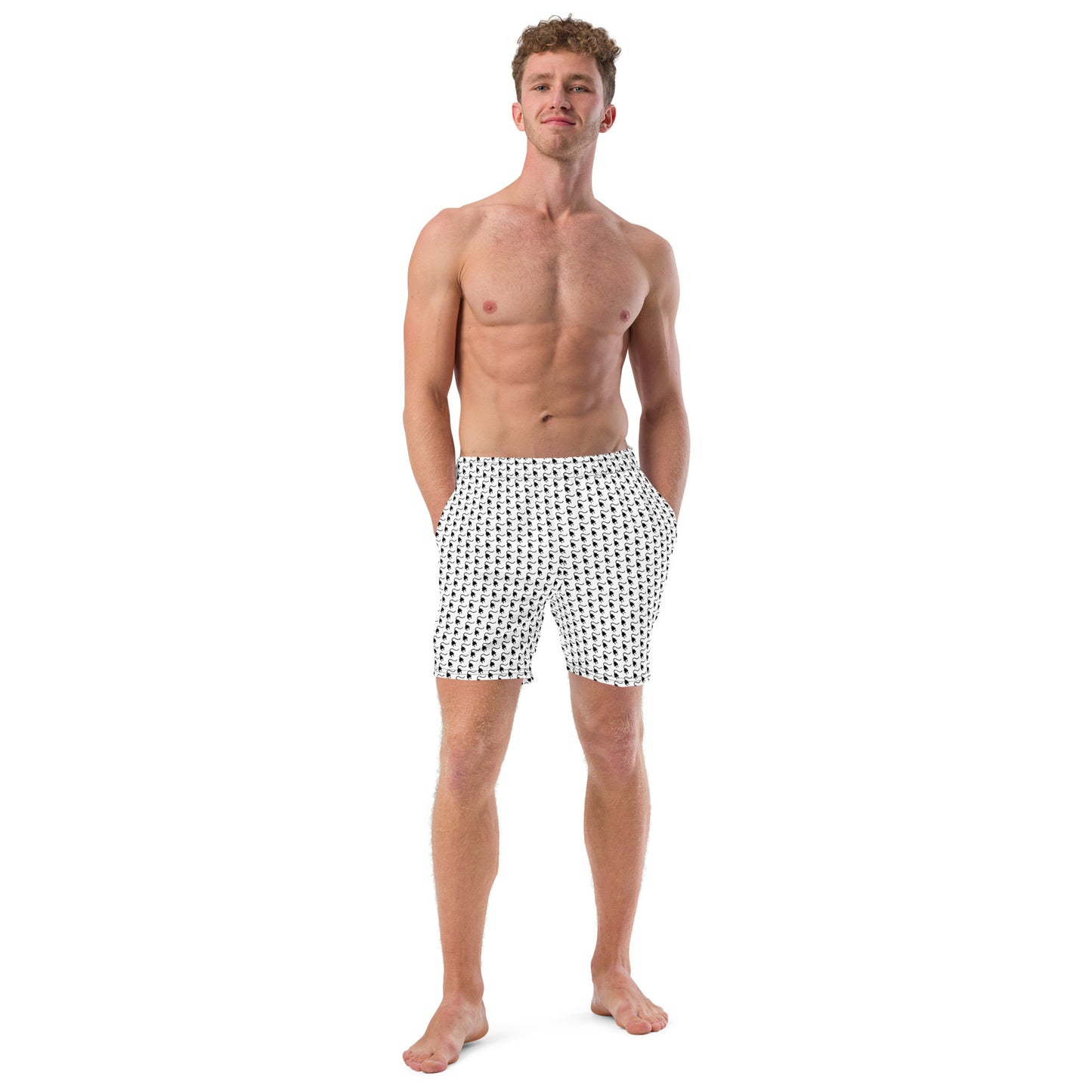 The Plug (White) - Men's swim trunks