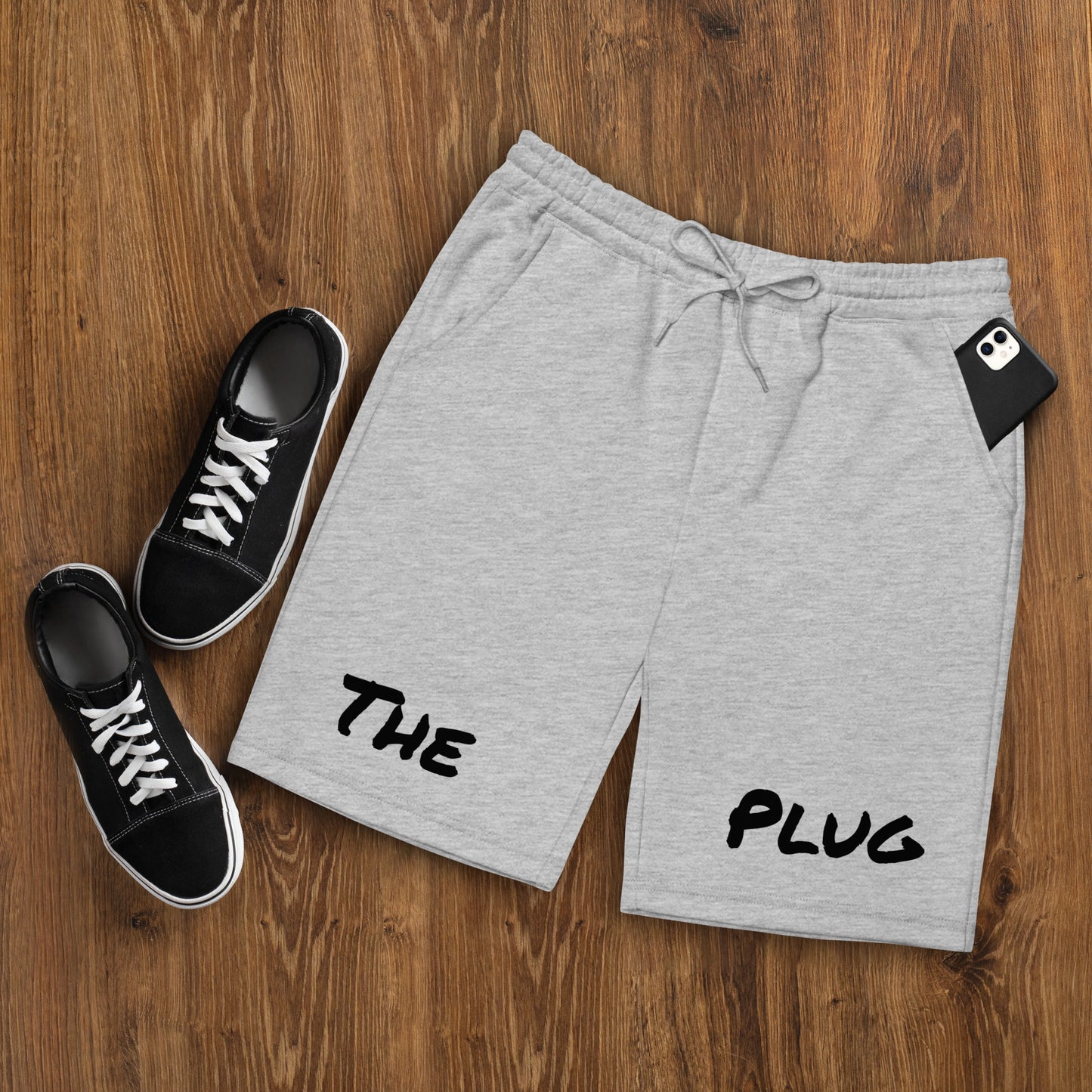 The Plug (White/Grey) - Men's fleece shorts