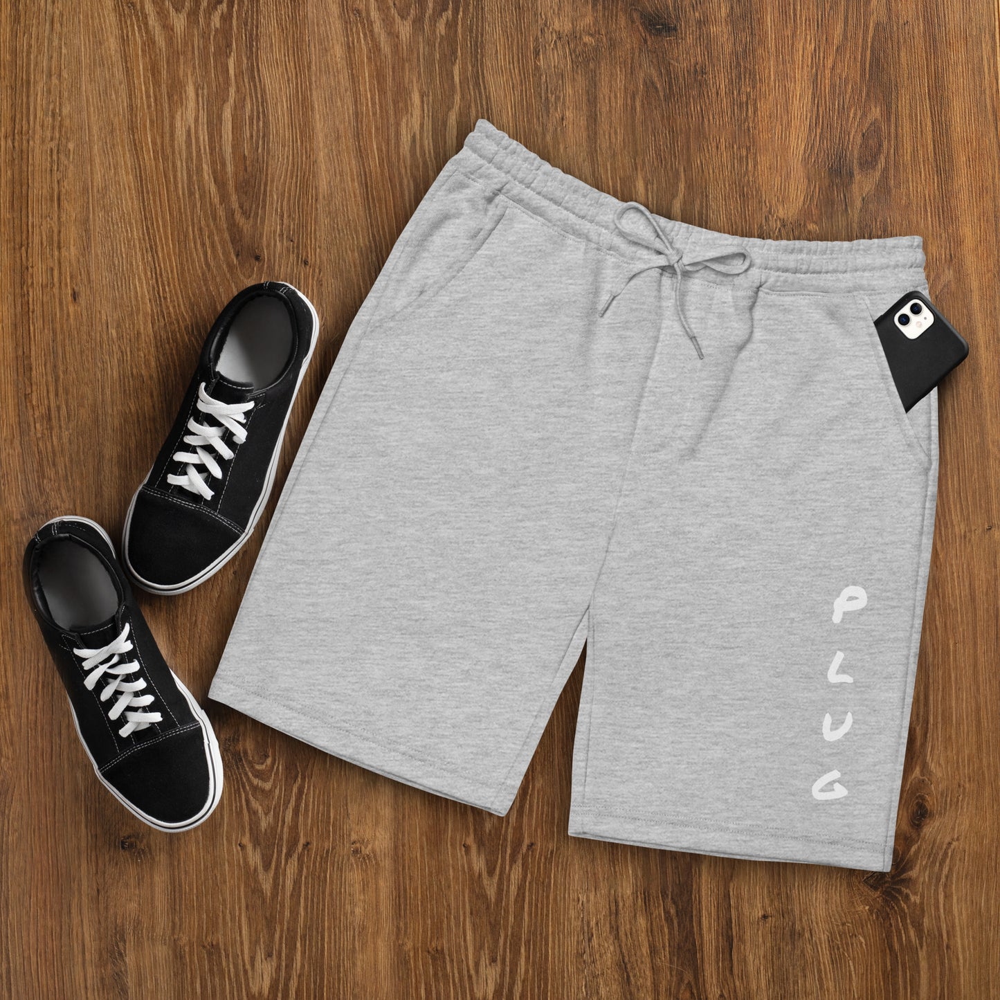 Plug (Black/Grey) - Men's fleece shorts