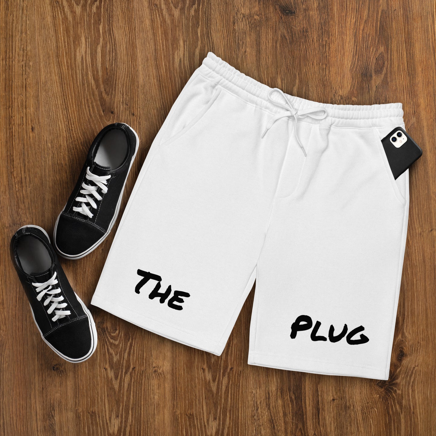 The Plug (White/Grey) - Men's fleece shorts