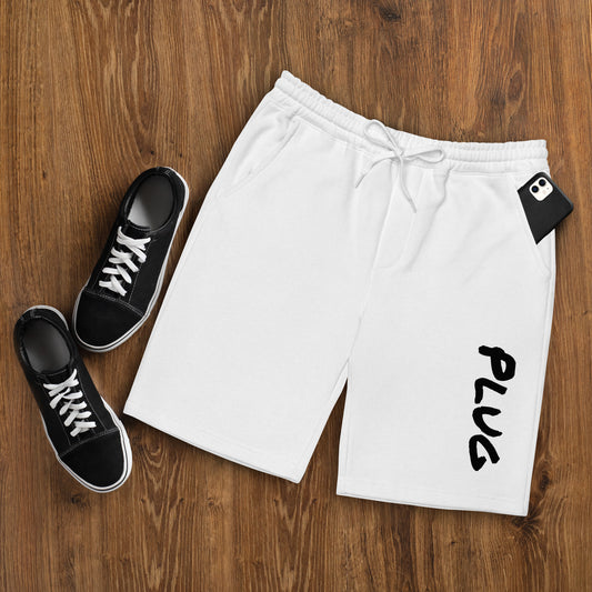 Plug (White/Grey) - Men's fleece shorts