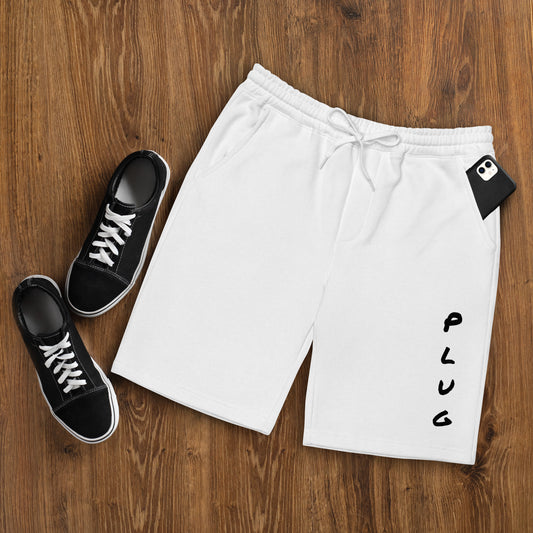 Plug (White/Grey) - Men's fleece shorts