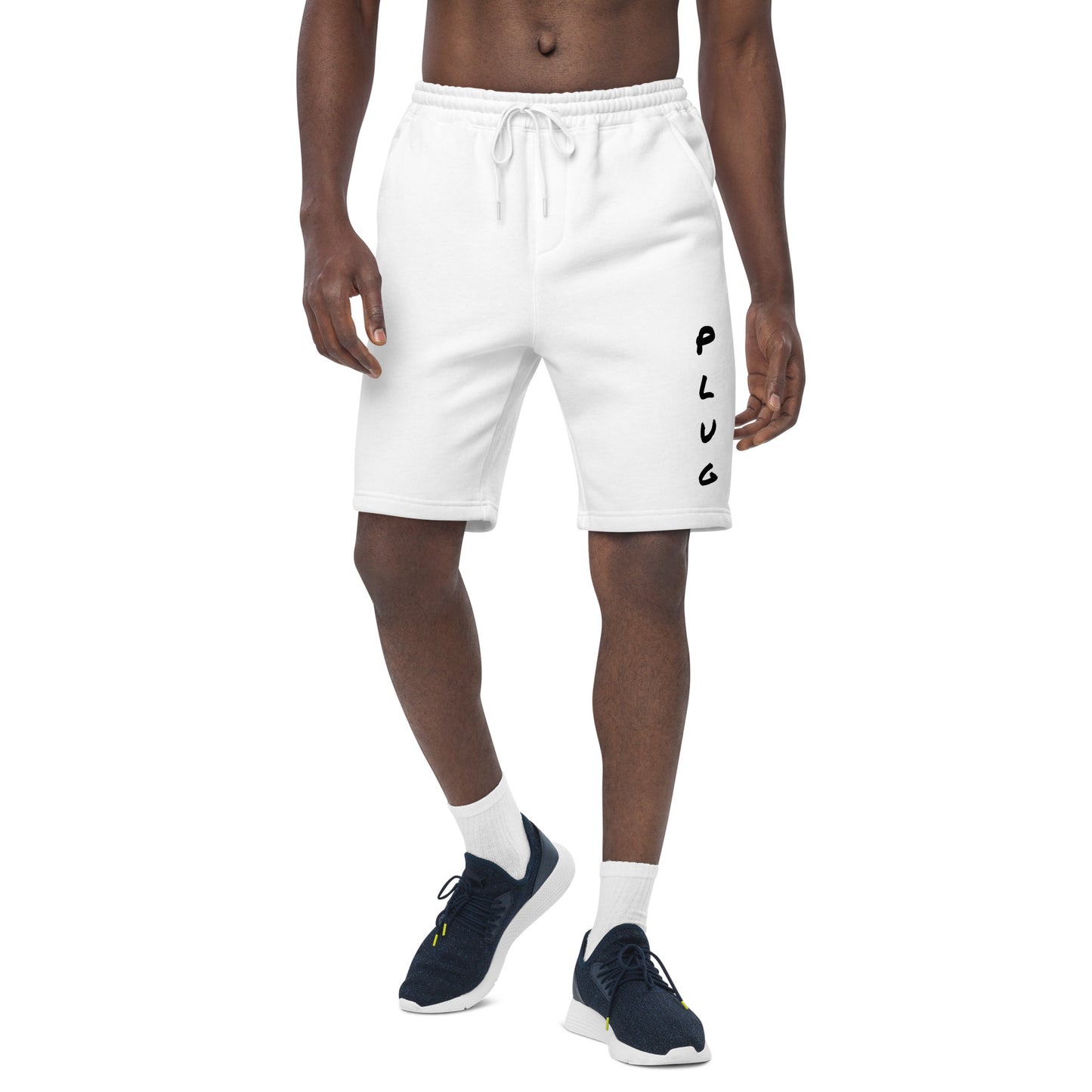 Plug (White/Grey) - Men's fleece shorts