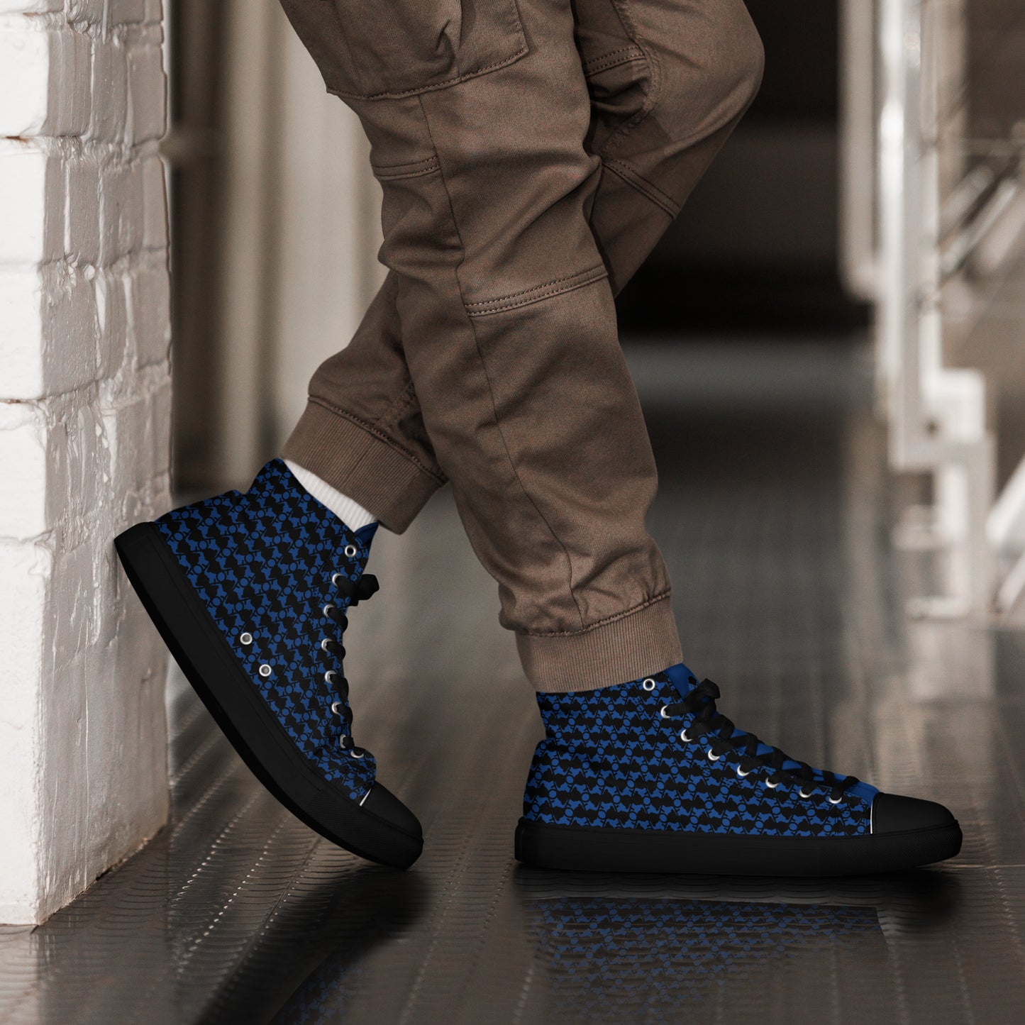 The Plug (Blue) - Men’s high top shoes