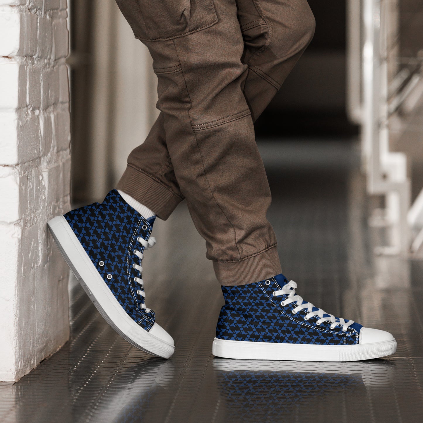 The Plug (Blue) - Men’s high top shoes